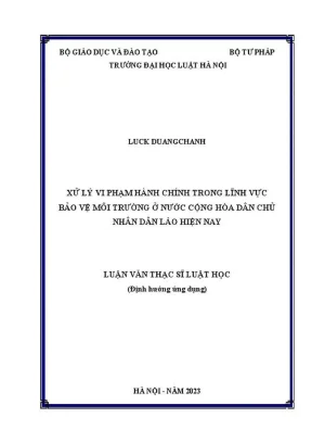 Luận văn thạc sĩ: Xử lý vi phạm hành chính trong bảo vệ