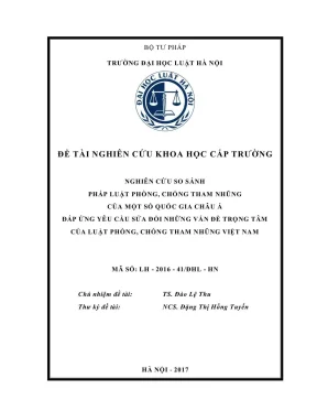 Nghiên cứu so sánh pháp luật phòng chống tham nhũng tại