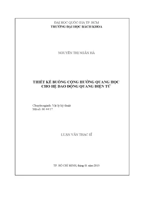 Thiết kế buồng cộng hưởng quang học cho hệ dao động
