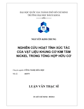 Nghiên cứu hoạt tính xúc tác của vật liệu khung cơ kim