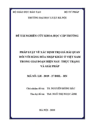 Nghiên cứu pháp luật về xác định trị giá hải quan hàng