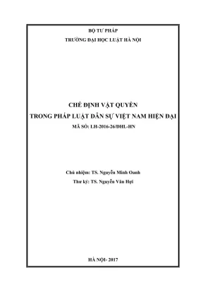 Nghiên cứu chế định vật quyền trong pháp luật dân sự