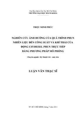 Nghiên cứu ảnh hưởng phun nhiên liệu đến công suất và 
