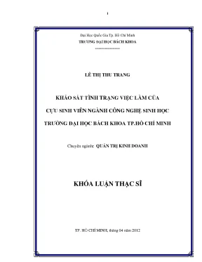 Khảo sát tình trạng việc làm cựu sinh viên ngành Công