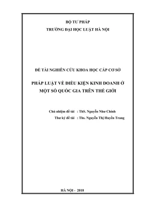 Nghiên cứu pháp luật về điều kiện kinh doanh tại các