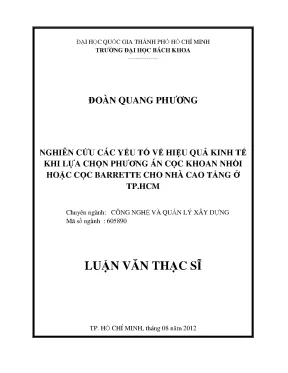 Nghiên cứu hiệu quả kinh tế khi chọn cọc khoan nhồi hoặc