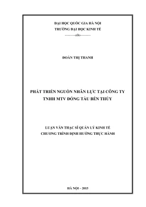 Luận Văn Thạc Sĩ: Phát Triển Nguồn Nhân Lực Trong Quản