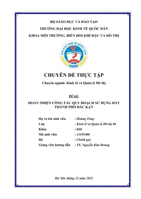 Hoàn Thiện Công Tác Quy Hoạch Sử Dụng Đất Tại Thành Phố