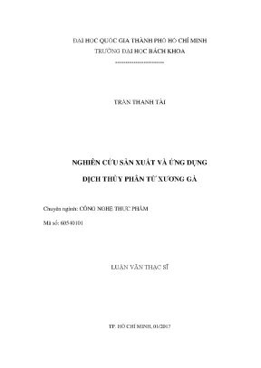 Nghiên cứu sản xuất và ứng dụng dịch thủy phân từ xương 