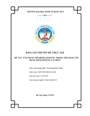 Ứng Dụng Mô Hình Logistic Trong Xếp Hạng Tín Dụng Khách