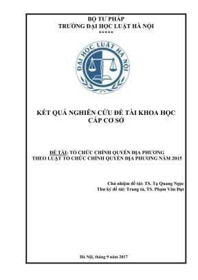 Nghiên cứu tổ chức chính quyền địa phương theo luật 
