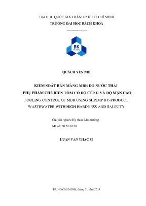 Kiểm Soát Bẩn Màng MBR Trong Xử Lý Nước Thải Chế Biến