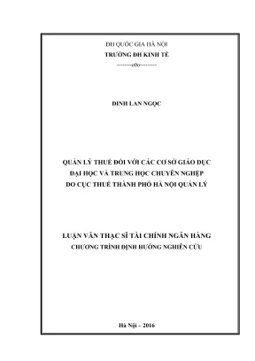 Quản lý thuế trong giáo dục đại học và trung học chuyên