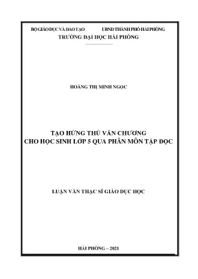 Phương pháp tạo hứng thú văn chương cho học sinh lớp 5
