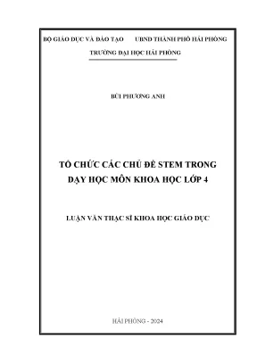 Luận Văn Thạc Sĩ: Tổ Chức Chủ Đề STEM Trong Dạy Học Môn