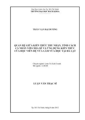 Luận Văn Thạc Sĩ: Mối Quan Hệ Giữa Kiến Thức, Tính Cách