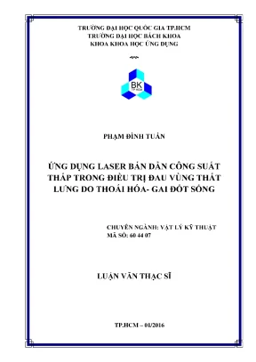 Ứng Dụng Laser Bán Dẫn Công Suất Thấp Trong Điều Trị Đau