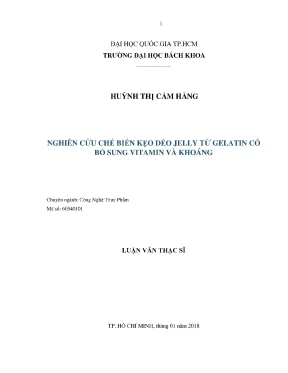 Nghiên cứu chế biến kẹo dẻo jelly từ gelatin bổ sung