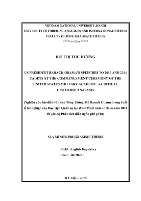 Phân tích diễn ngôn phê bình các bài phát biểu của Tổng