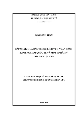 Luận Văn Thạc Sĩ: Sáp Nhập Mua Bán Ngân Hàng - Kinh