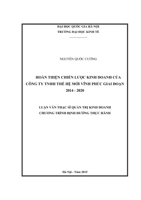 Hoàn Thiện Chiến Lược Kinh Doanh Công Ty TNHH Thế Hệ Mới