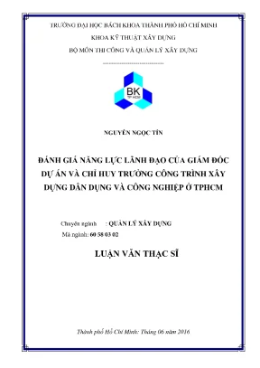 Đánh Giá Năng Lực Lãnh Đạo Của Giám Đốc Dự Án Và Chỉ Huy