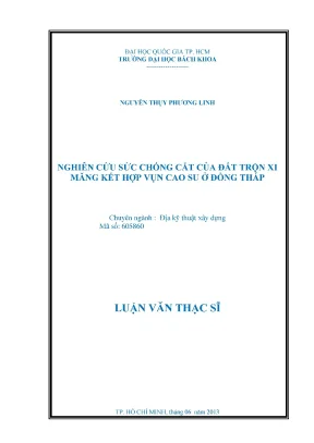 Nghiên cứu sức chống cắt của đất trộn xi măng và vụn cao