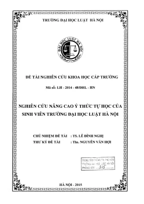 Nghiên cứu nâng cao ý thức tự học của sinh viên Đại học 