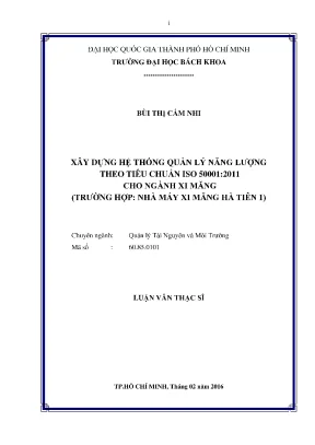Luận Văn Thạc Sĩ: Quản Lý Tài Nguyên & Môi Trường - Xây