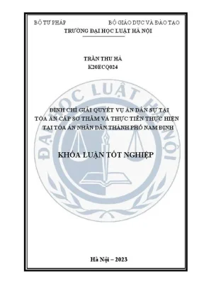 Khóa luận tốt nghiệp: Đình chỉ giải quyết vụ án dân sự