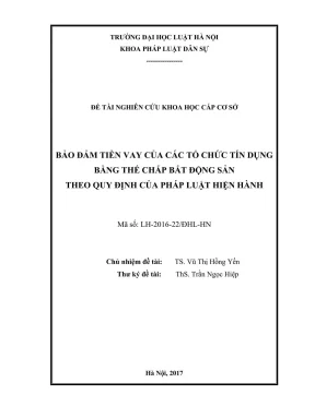 Nghiên cứu khoa học về bảo đảm tiền vay bằng thế chấp 