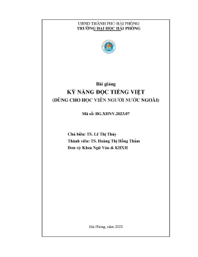 Kỹ Năng Đọc Tiếng Việt Dành Cho Học Viên Nước Ngoài