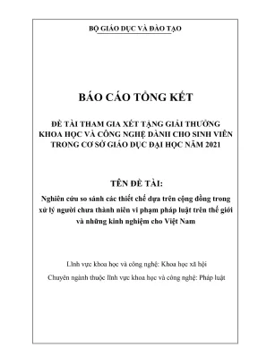 So sánh thiết chế cộng đồng xử lý người chưa thành niên