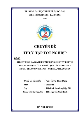Thực Trạng Và Giải Pháp Mở Rộng Cho Vay Doanh Nghiệp Vừa