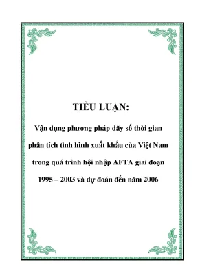 Phân tích xuất khẩu Việt Nam giai đoạn 1995-2003 và dự