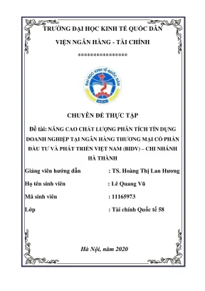 Chuyên đề thực tập nâng cao chất lượng phân tích tín 