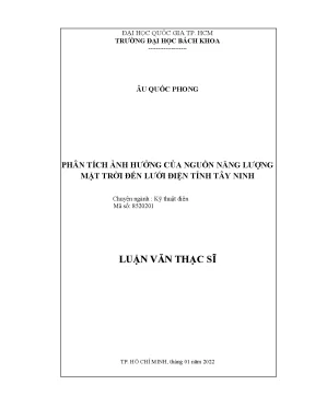 Phân tích ảnh hưởng năng lượng mặt trời đến lưới điện