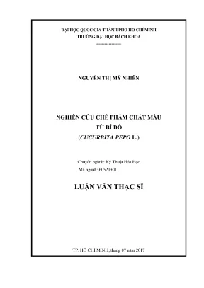 Nghiên cứu chế phẩm chất màu từ bí đỏ Cucurbita Pepo