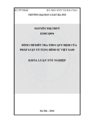 Điều Tra Khóa Luận Tốt Nghiệp: Quy Định Pháp Luật Tố 