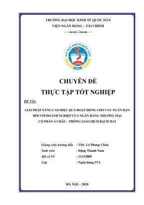 Giải pháp nâng cao hiệu quả cho vay ngắn hạn doanh 