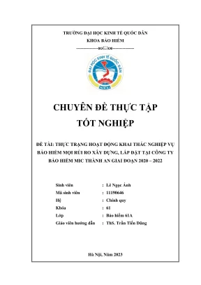 Thực Trạng Khai Thác Bảo Hiểm Mọi Rủi Ro Xây Dựng Lắp 