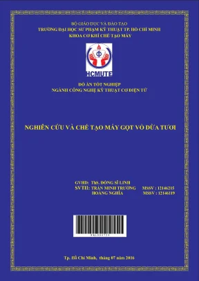 Nghiên cứu và chế tạo máy gọt vỏ dừa tươi hiệu quả
