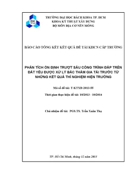 Phân tích ổn định trượt sâu công trình đắp trên đất yếu