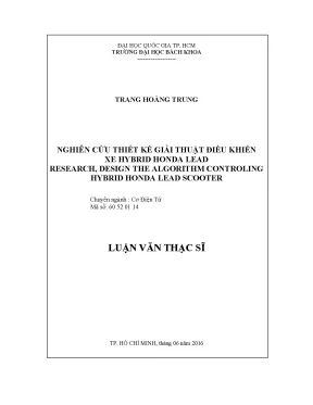 Luận Văn Thạc Sĩ Kỹ Thuật Cơ Điện Tử: Nghiên Cứu Thiết 