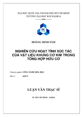 Nghiên cứu hoạt tính xúc tác của vật liệu khung cơ kim