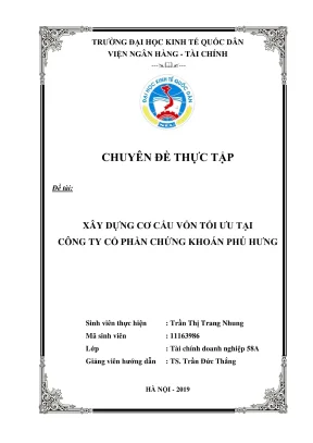 Hướng dẫn xây dựng cơ cấu vốn tối ưu tại công ty chứng
