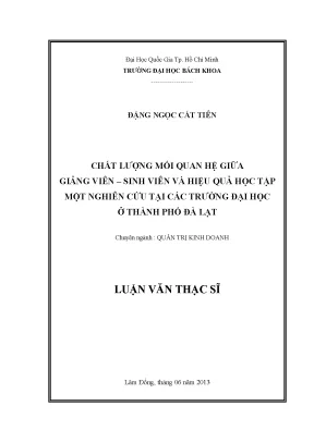 Luận Văn Thạc Sĩ: Quản Trị Kinh Doanh - Chất Lượng Mối