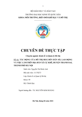 Tác động của đô thị hóa đến dân số lao động và việc làm