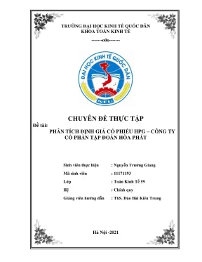 Chuyên đề thực tập: Phân tích và định giá cổ phiếu HPG - 
