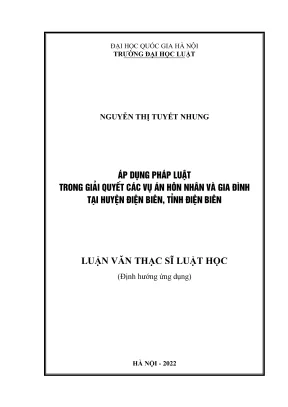Áp Dụng Pháp Luật Giải Quyết Vụ Án Hôn Nhân Gia Đình Tại